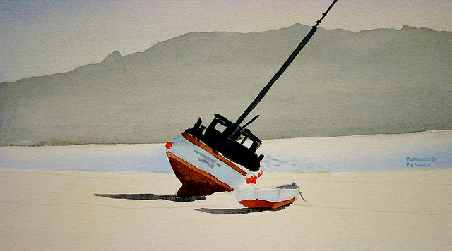 Low Tide - Watercolour by Pat Newton