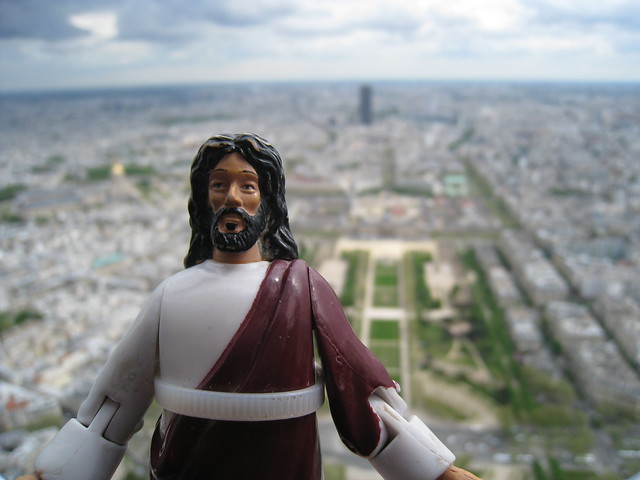 Jesus visits the top of the Eiffel Tower