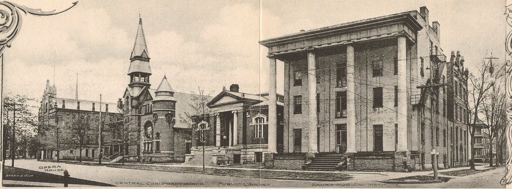Panoramic postcard image of High Street, Warren, Ohio, circa 1900's