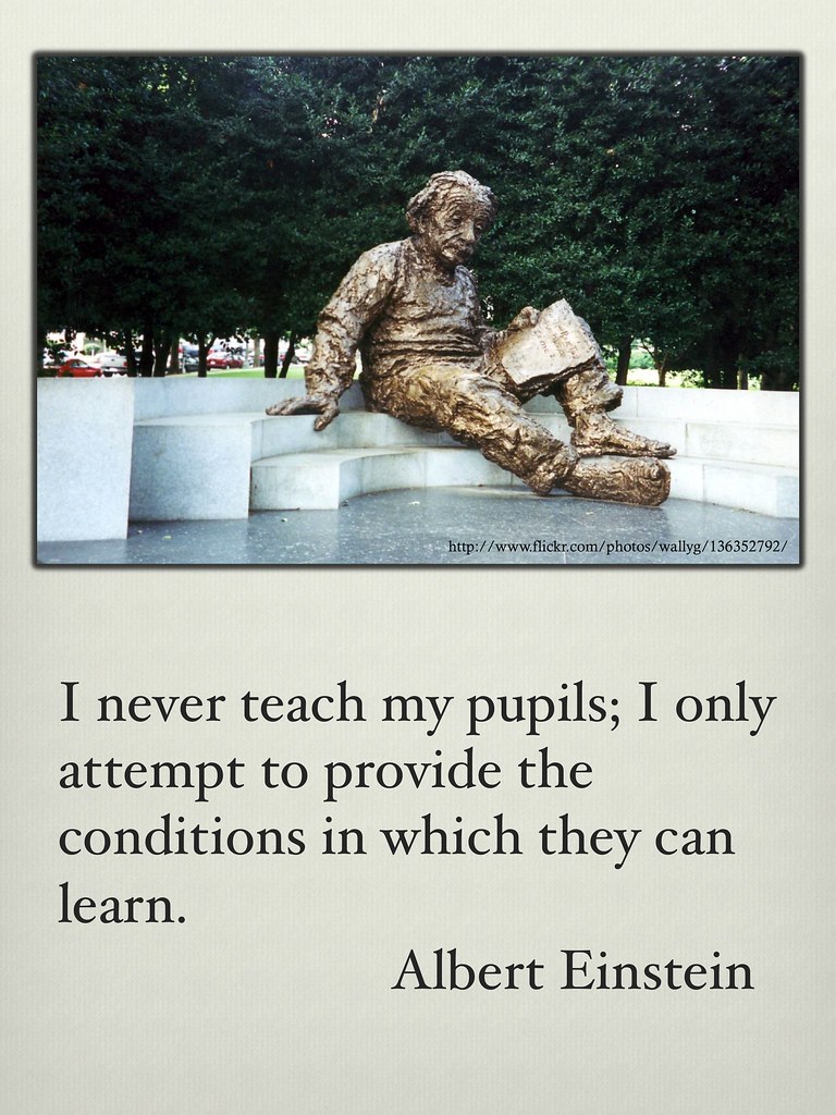 I never teach my pupils. Einstein. I never teach my pupils.. Only attempt