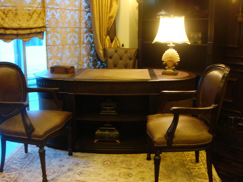 classic theme,wooden chaires with latherite top | by Casa bella lahore