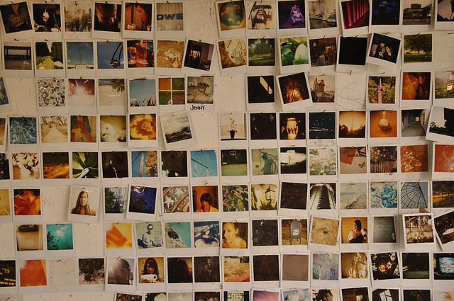 Polaroid wall, detail