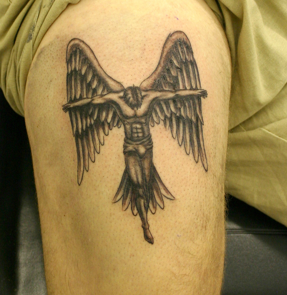 beckham style angel tattoo | Tattooed by Johnny at; The Tatt… | Flickr
