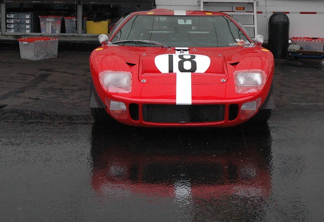 Ford GT40 at Fernley Raceway in the rain