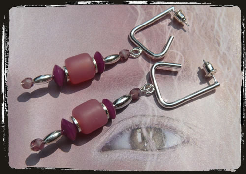 Orecchini rosa - Pink earrings MEHFRQU