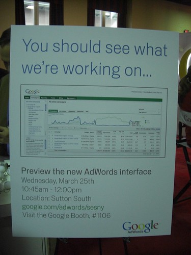 Preview of the new Google AdWords interface at SESNY 2009 | Flickr