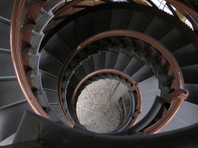 Stairs inside the pagoda in  Patterson Park, Baltimore, Maryland