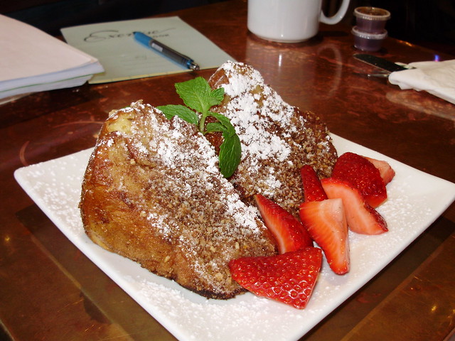 Cafe Flore - Hawaiian French Toast w/ Strawberry and Macademia Nuts