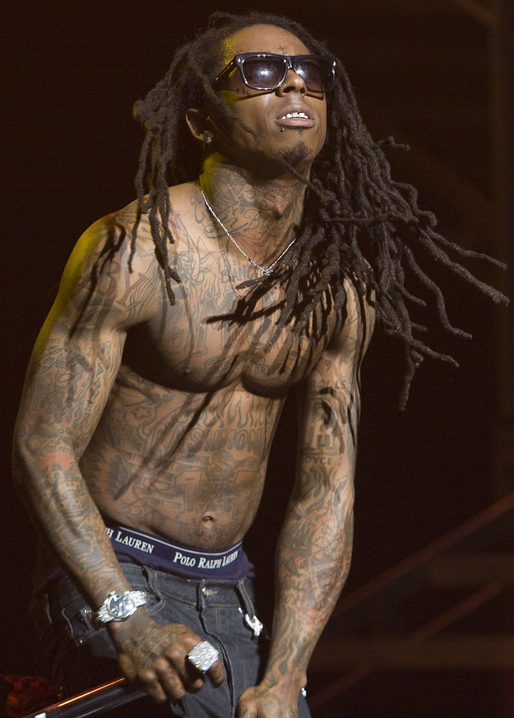 Rapper Lil Wayne performs at Gibson Amphitheater in Los Angeles on March 29...