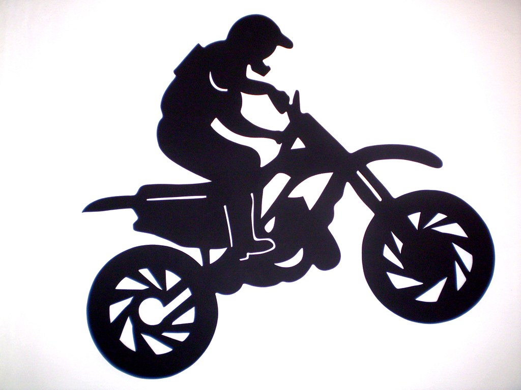 Moto, Quadro em MDF na cor preta com desenho de Moto Cross.…