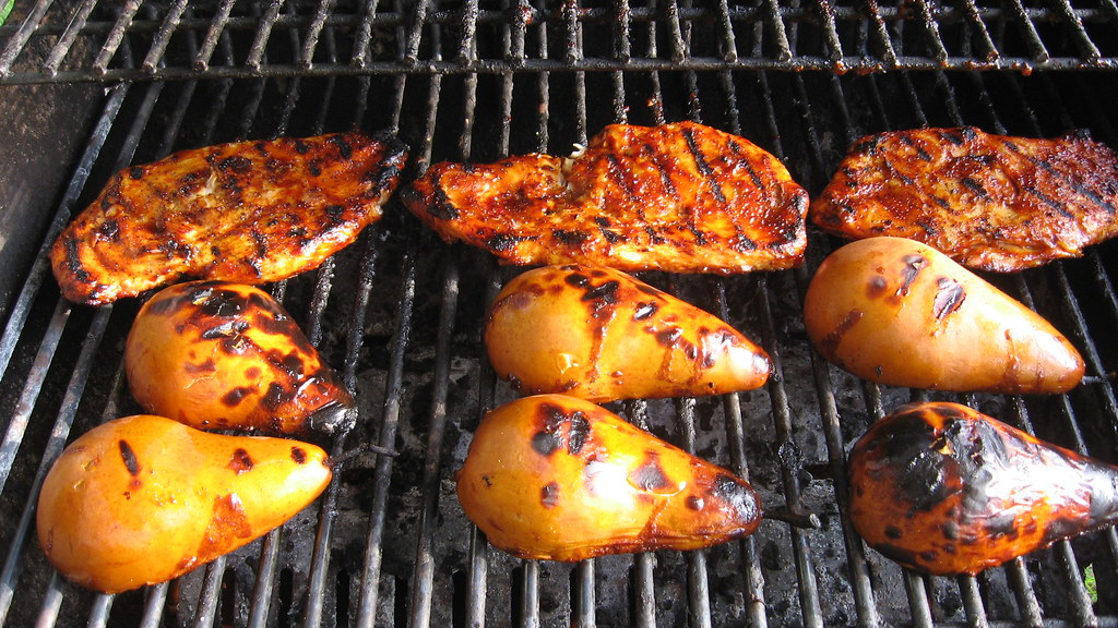 Honey Bbq Chicken Breast Grilled Pears W Vanilla Mascar Flickr,Fettuccine