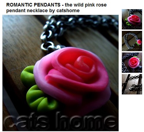 ROMANTIC CLAY PENDANTS - the wild pink rose pendant neckla… | Flickr