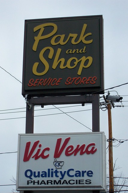 Park and Shop sign