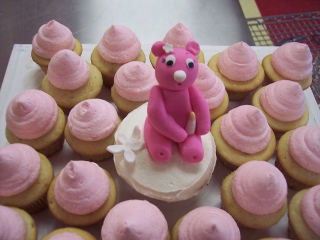 Baby Shower Cupcakes Pink Teddy Bear Carolina Cakes & Confections