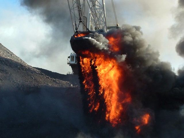 Dragline with Burning Coal