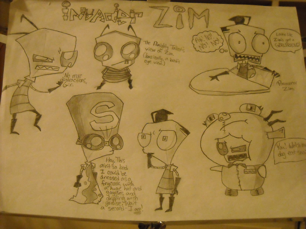 invader zim character drawings