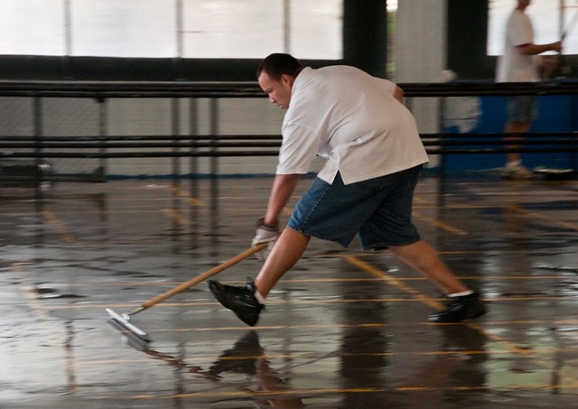 Cleanning floor at CFL_Homeless