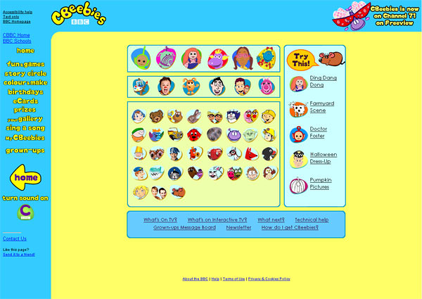 CBeebies Websites: Fun and Games Screenshot
