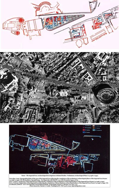 Rome - The Imperial Fora: Archaeological Excavations & Discoveries (1995-2009): On-Site Educational Panels & The new Model of the Imperial Fora (c. 2000). Maps of the Excavations (04/1998-12/1999) & Aerial View (10/1999).