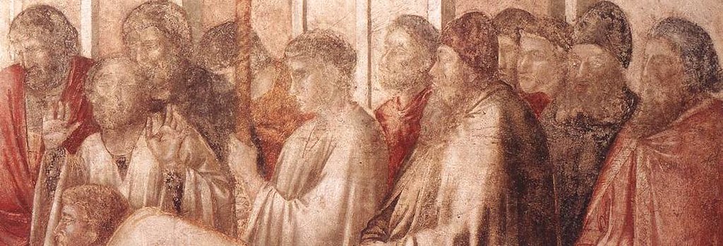 Giotto - Scenes from the Life of St John the Evangelist- 2. Raising of Drusiana (detail) 1320 Fresco Peruzzi Chapel, Santa Croce, Florence