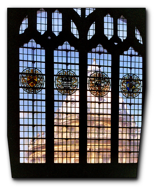Radcliffe Camera through church window