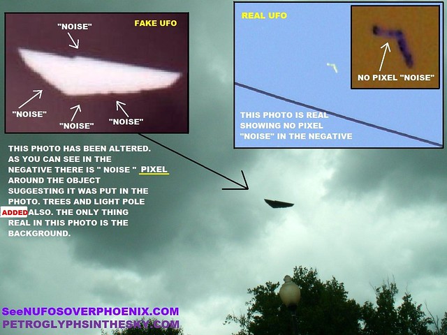 FAKE UFO PHOTO FROM SOUTH CAROLINA WITH REAL UFO PHOTO FROM PHOENIX ARIZONA