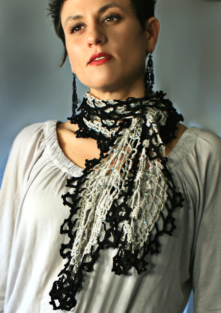 Nicolette - An Edgy yet feminine crochet scarf