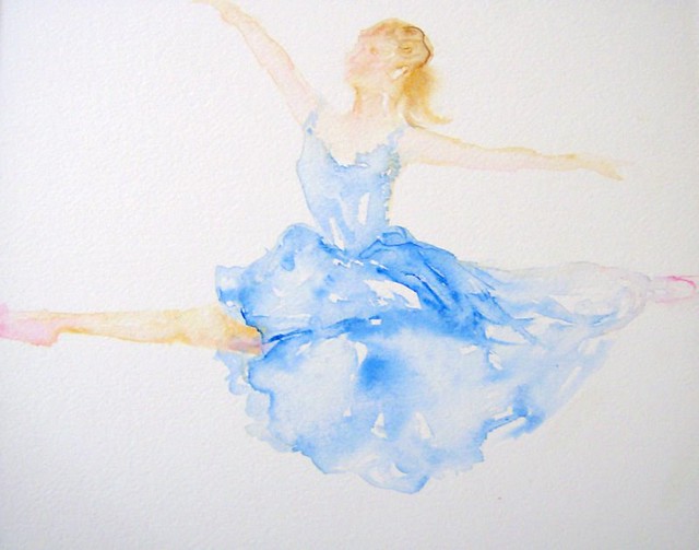 Art: watercolour, aquarelle:...envol dansant