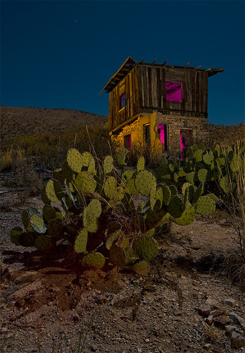 cactus abandoned night texas sierra blanca