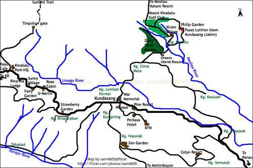 Kundasang Map - Location map - Peta Kundasang by Sam Sainin