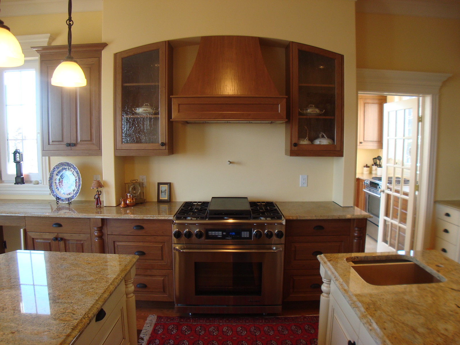 Kitchen with double islands.