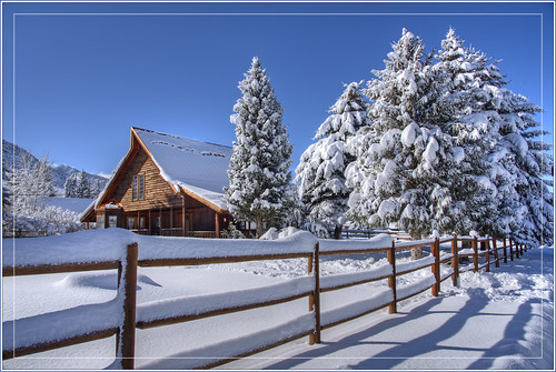 winter snow pinevalley utah landscape trees fence hdr nikon d750 house christmas