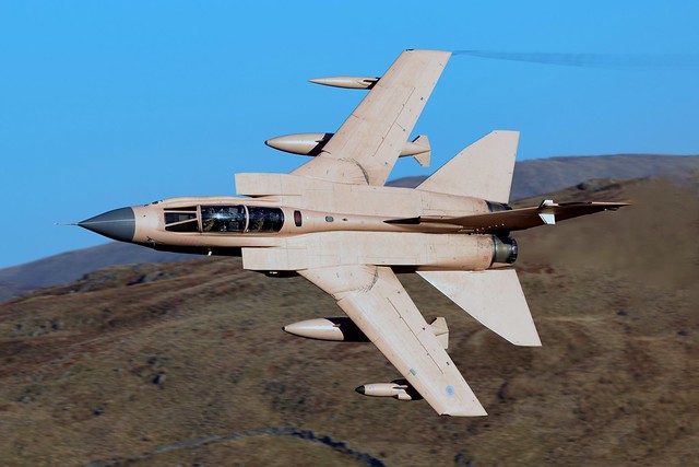 Operation Granby marked jet at the Bwlch Exit LFA7.