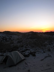 Sunset at camp, Fire Island National Seashore