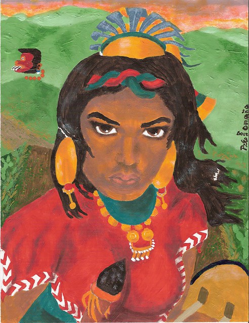Mixtec queen warrior, guerrera del Mexico Antiguo