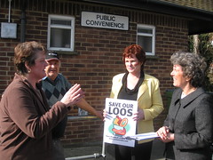 Sharon Bowles MEP joined local campaigner, Jackie Porter, in the campaign to save Alresford's public conveniences