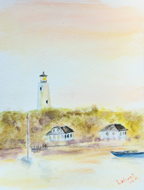 Ocracoke at Sunset Watercolor
