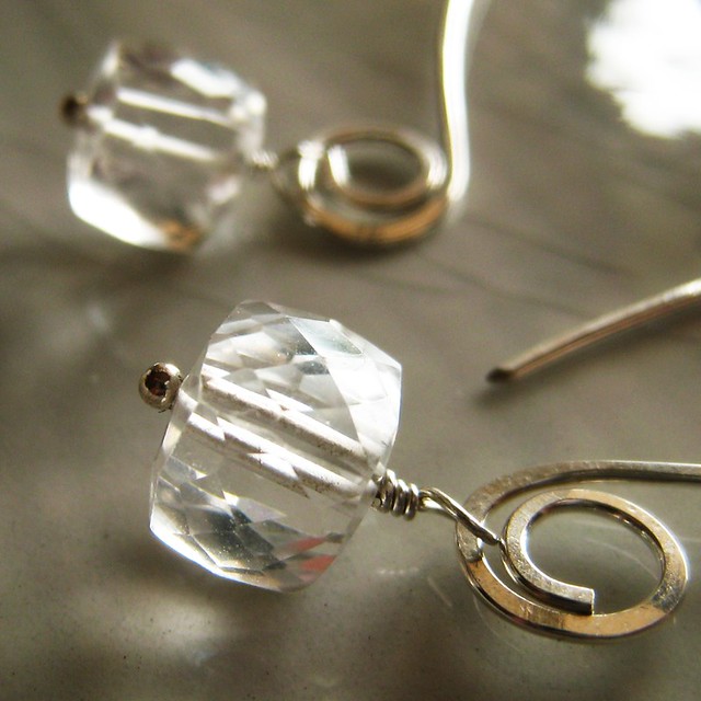 Alaneo Refined - Rock crystal quartz and sterling dangles