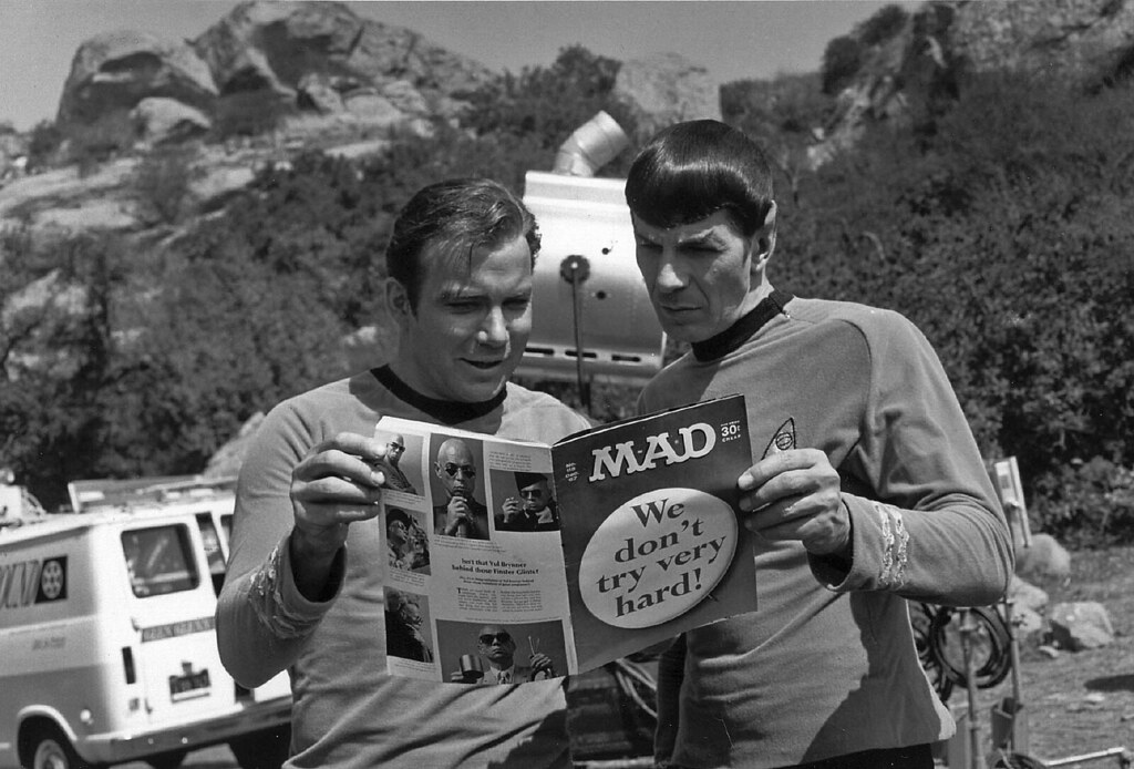 Shatner and Nimoy look at Mad Magazine