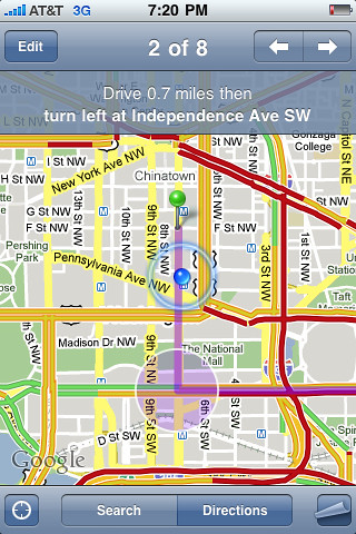 iPhone GS Google Maps Navigation