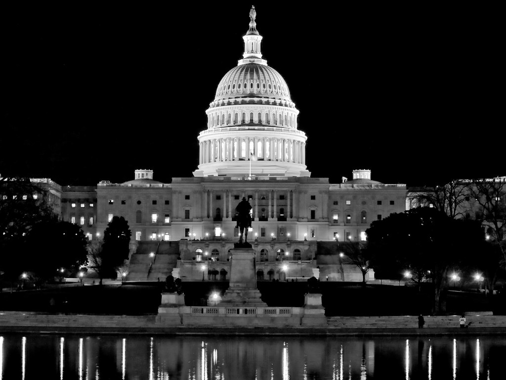US Capital (Night B&W) | I just went with B&W on this shot..… | Flickr