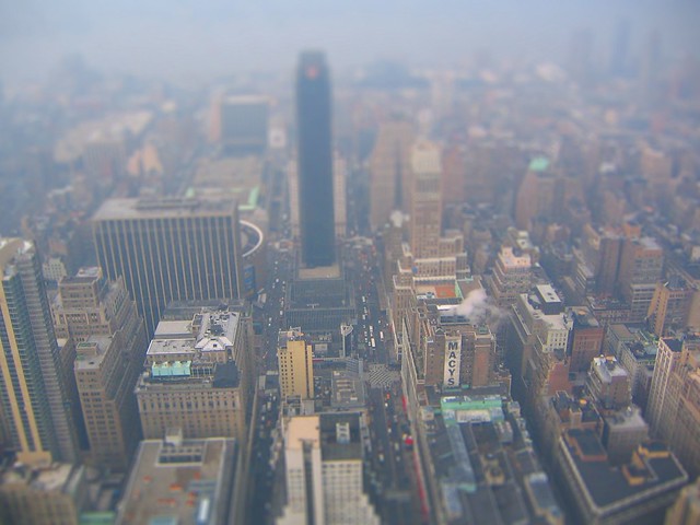 Another attempt at fake tilt shift, NYC from Empire State Building