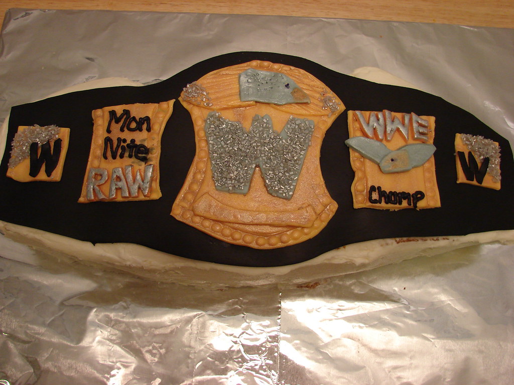 Wwe Championship Belt Vanilla Cake With Vanilla Buttercrea Flickr