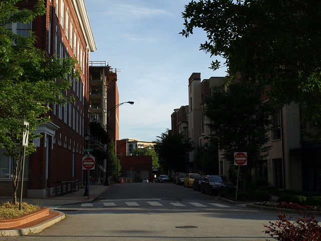 South Laurens Street at West Court Street, Downtown Greenville, South Carolina, USA