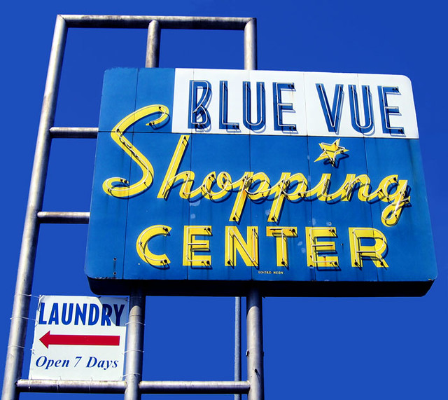 Blue Vue Shopping Center Sign
