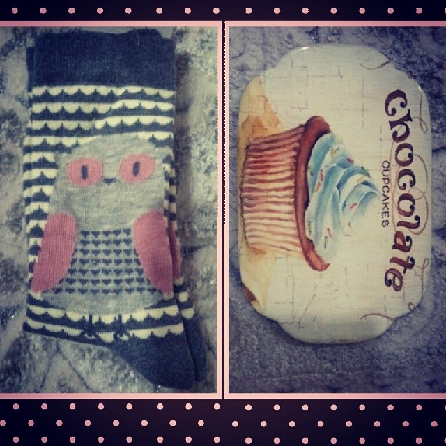Joly`mm bana #baykus corap ve #cupcake nihale bulmus #coktatli ki <3 @sdfozcn
