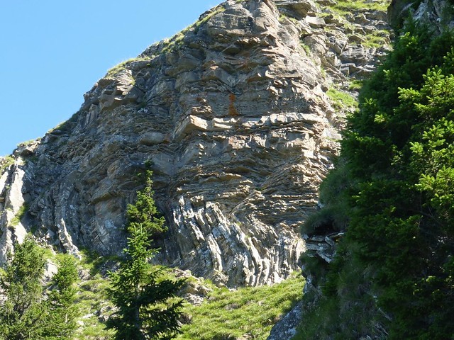 Folding of the rock strata