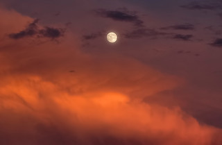 Moon Rise at Sunset