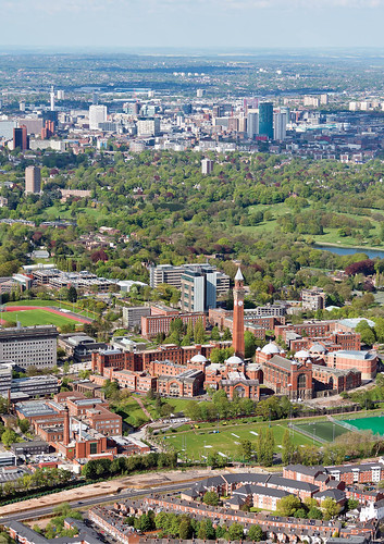 University of Birmingham Edgbaston Campus with Birmingham City Centre in the Background