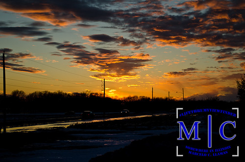 Marcelo Castaneda Photography_February 21, 2014_00020 by M|C PHOTOGRAPHY®, sunset looking west  thru the fieldssunset orange springvalleyillinois